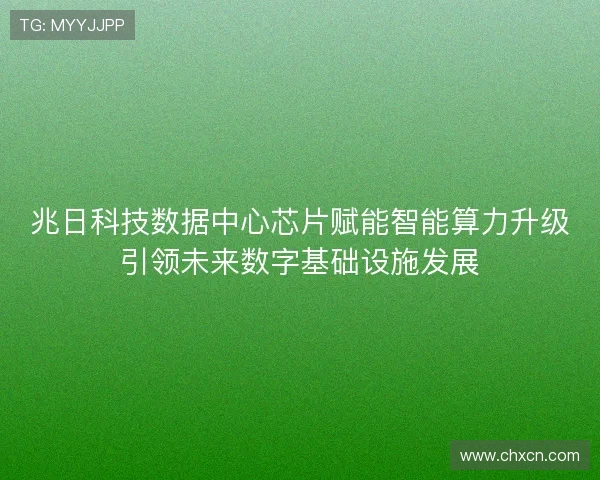 兆日科技数据中心芯片赋能智能算力升级引领未来数字基础设施发展