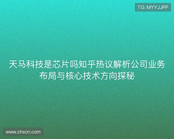 天马科技是芯片吗知乎热议解析公司业务布局与核心技术方向探秘