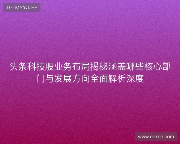 头条科技股业务布局揭秘涵盖哪些核心部门与发展方向全面解析深度 头条科技股业务布局揭秘涵盖哪些核心部门与发展方向全面解析深度